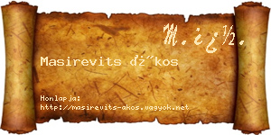 Masirevits Ákos névjegykártya